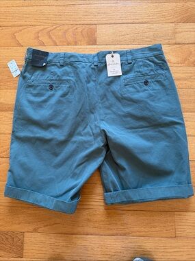 Brooks Brothers Teal Cotton Chino Flat Front Shorts